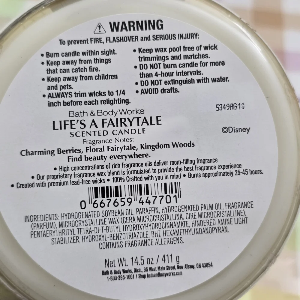 Disney Princess Life's a Fairytale Scented 3-Wick Candle with Fancy Glass Lid